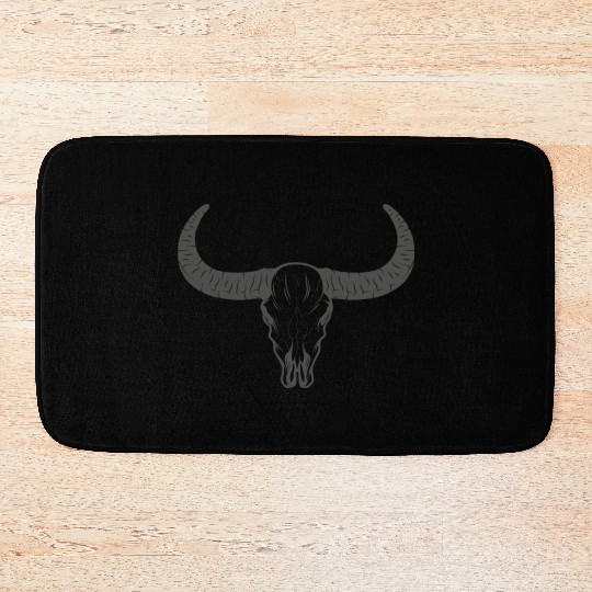 buffalo skull Bath Mats