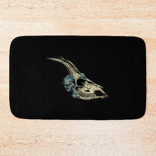 Capricorn skull Bath Mats