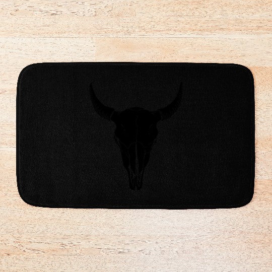 buffalo skull Bath Mats