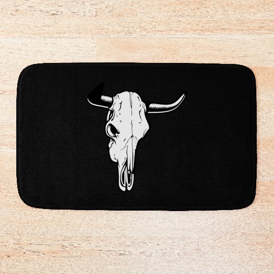 buffalo skull Bath Mats