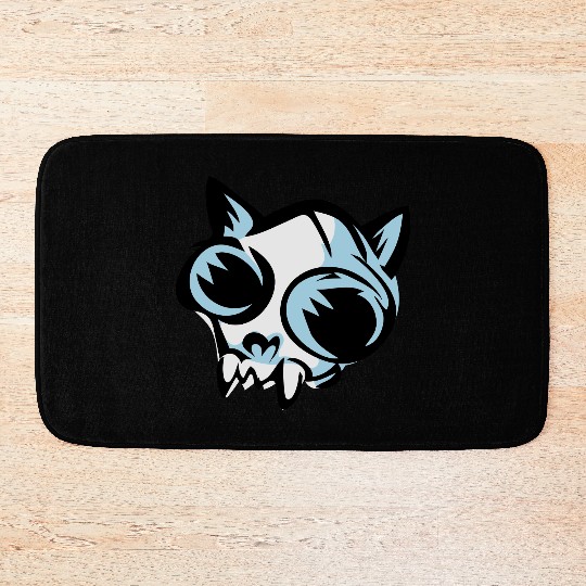 cat skull Bath Mats