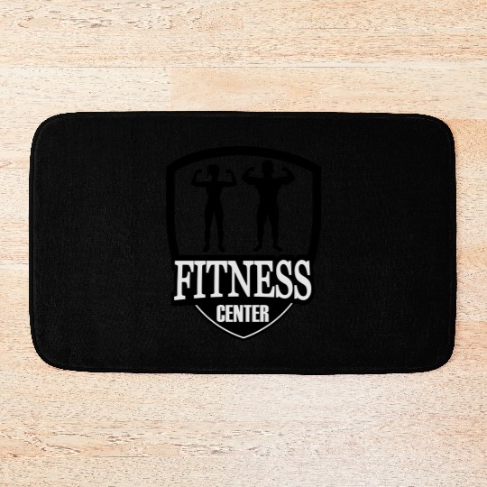 fitness center logo Bath Mats