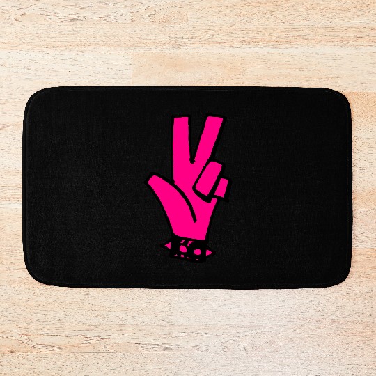 Punk Hand Peace Bath Mats