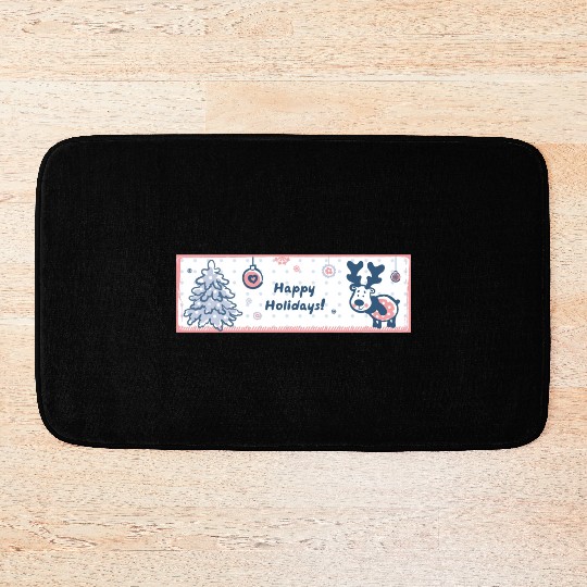 Happy Holidays Bath Mats