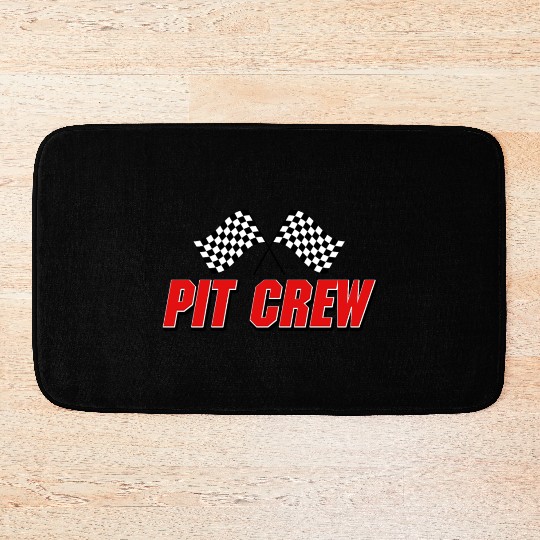 Pit Crew Racing Team Sports Racers Track Pit Stops Bath Mats