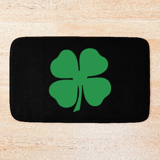 Green 4 Leaf Clover Solid Bath Mats