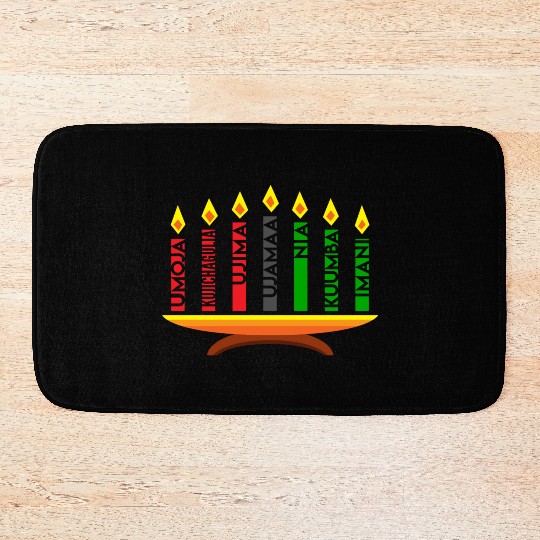 Kwanzaa Holiday Candles Bath Mats