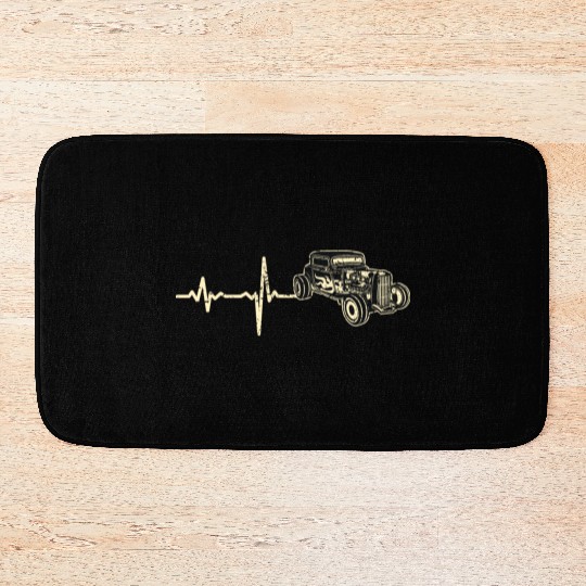 gift heartbeat hot rod hotrod Bath Mats