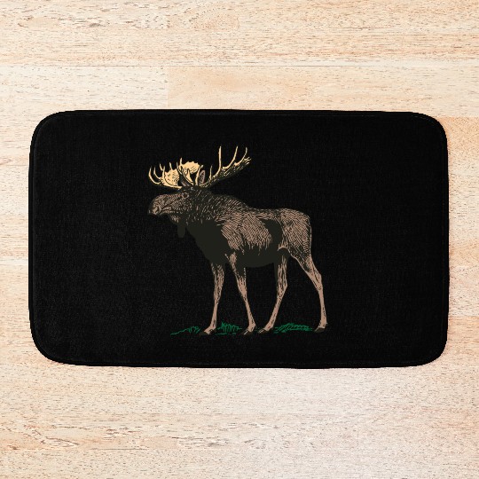 Moose Elk Reindeer Deer Hunter Scandinavia Gift Bath Mats