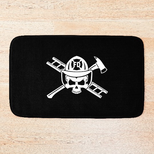 Firefighter Crossbones Bath Mats