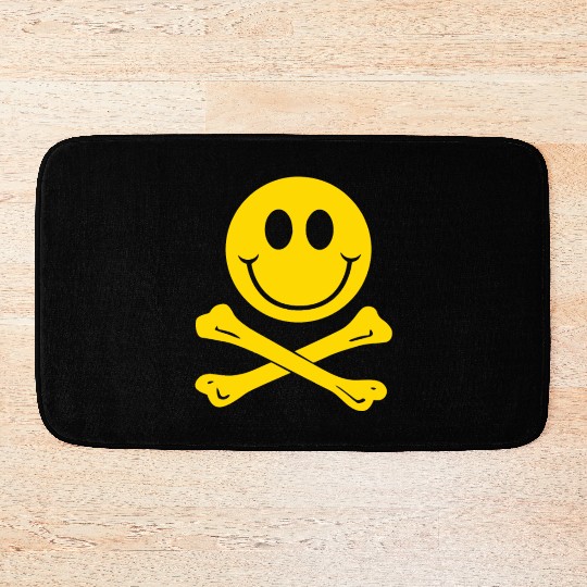 Smiley Pirate Skull and Crossbones Bath Mats