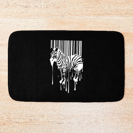 Banksy Street Art Zebra Bar Code Bath Mats