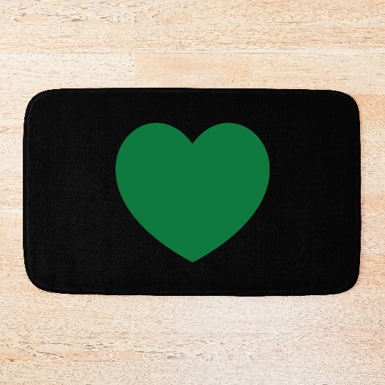 Dark Green Heart Bath Mats