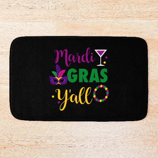 Mardi Grass Y'All Bath Mats