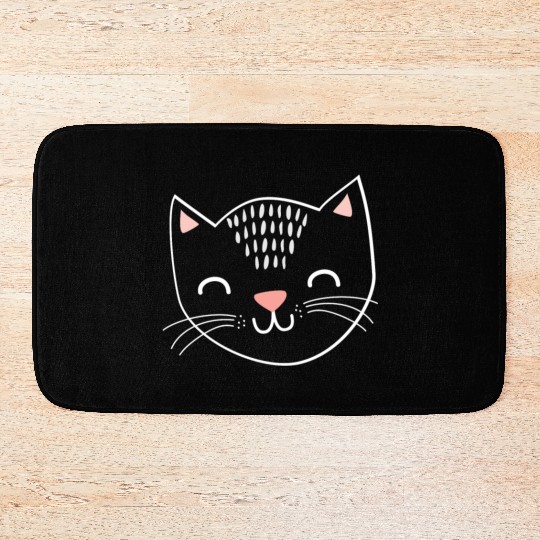 cat face cute gift love cuddle pet relax animal Bath Mats