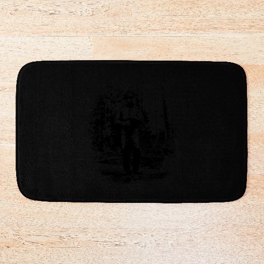 Forestry worker in timber harvest Bath Mats