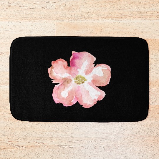 watercolor floral nature design Bath Mats
