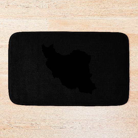 Iran map silhouette Bath Mats