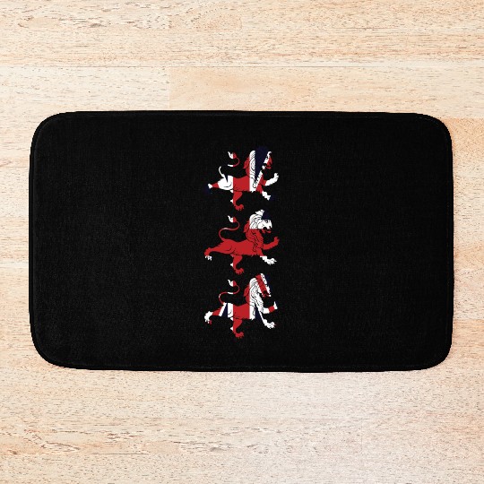 Union Jack Three Lions United Kingdom Great Flag Bath Mats
