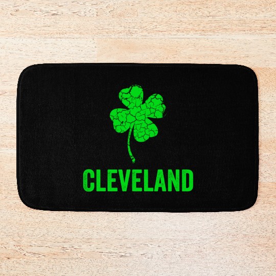 Cleveland Irish, St Patricks Day, Four Leaf Clover Bath Mats