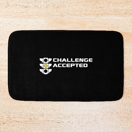 Challenge Accepted stoplight automotive mechanic c Bath Mats