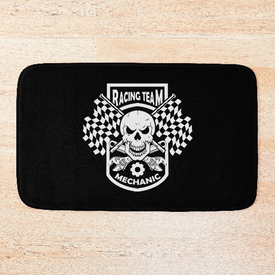 racing team mechanic Bath Mats