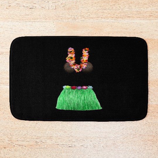 Coconut Bra Grass Skirt Lei Flowers Summer Party Bath Mats