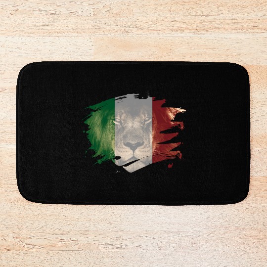 Italy Flag & African Lion Picture Bath Mats