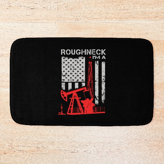 Driller - roughneck - oilfield - oilfield flag u Bath Mats
