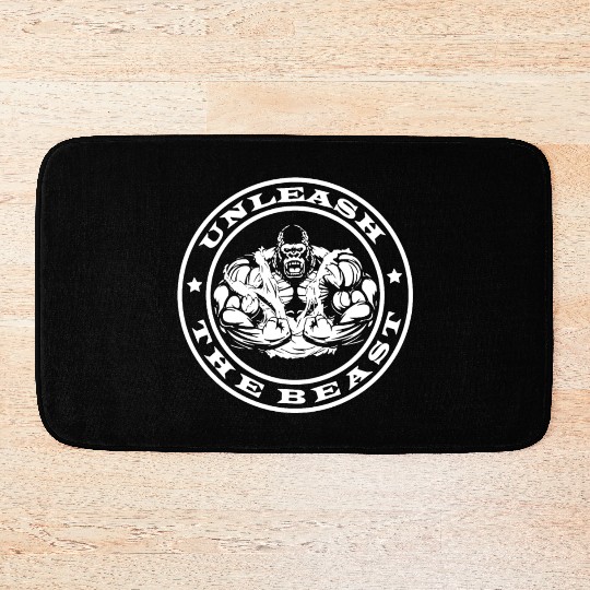 Unleash the Beast Gorilla Ape Bodybuilding Gym Top Bath Mats
