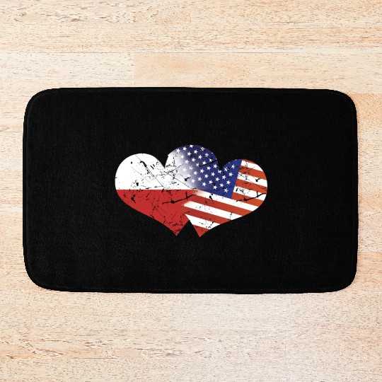 Poland Flag USA Flag Polish Independence Day Polish Flag American Flag Bath Mats