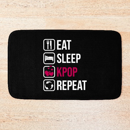 Eat Sleep KPOP Repeat Bath Mats