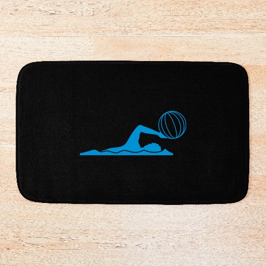 ball play throw volleyball swim swimmer club team Bath Mats