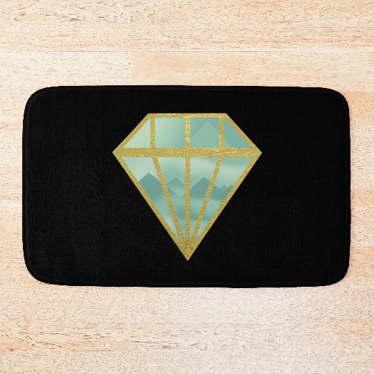 Golden Indie Diamond shape Mountain Bath Mats