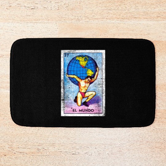 El Mundo Mexican Loteria Bingo Card Bath Mats