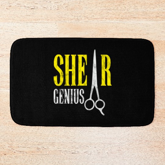 Shear Genius Hairstylist Worker gift Bath Mats