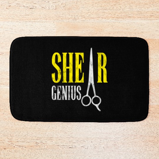 Shear Genius Hairstylist Worker gift Bath Mats