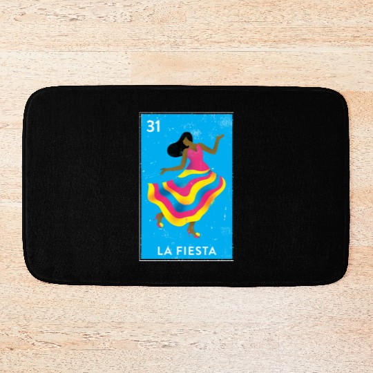 La Fiesta Mexican Loteria Bingo Card Bath Mats
