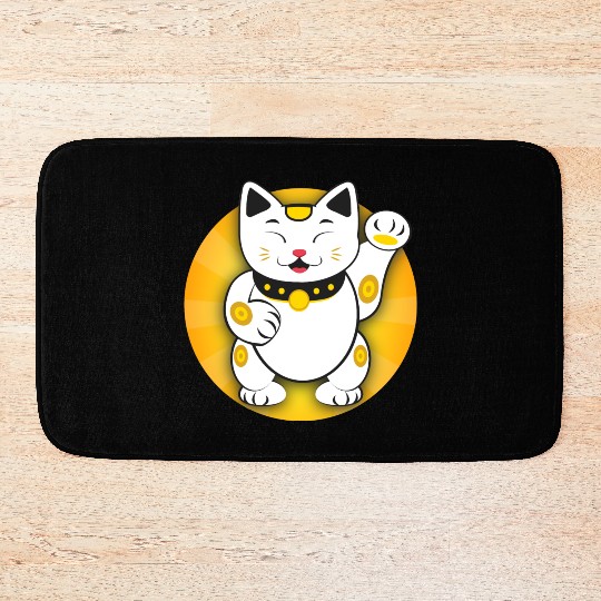 Maneki Neko - Japanese Lucky Cat Bath Mats