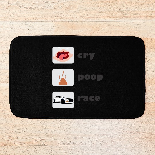 Cry Poop Race Bath Mats