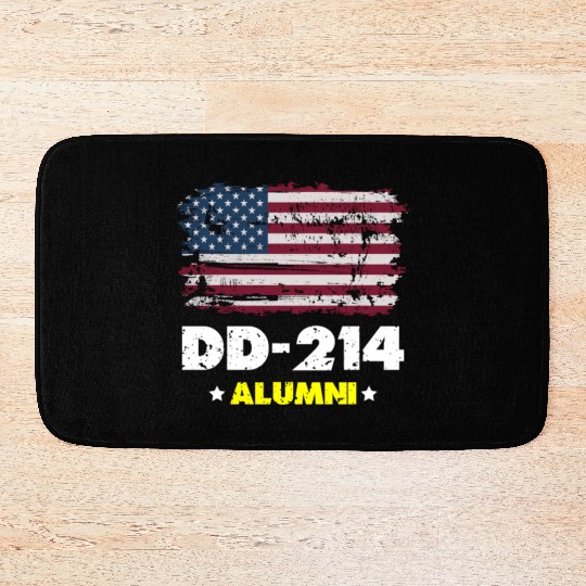 DD-214 Us Armed Forces Alumni American Flag Bath Mats