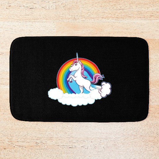 Rainbow Unicorn Love Bath Mats