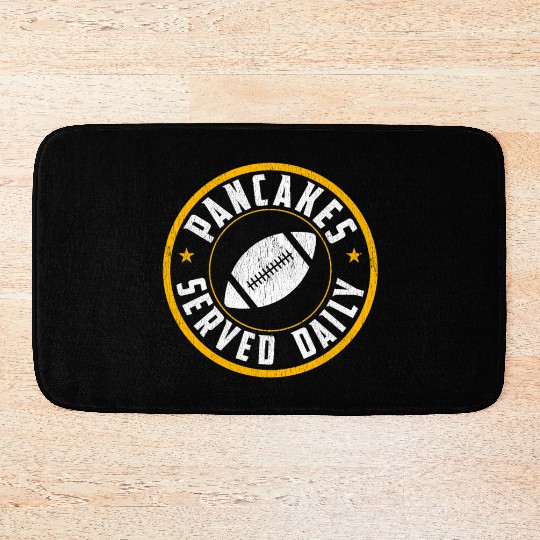 Football Offensive Lineman Pancakes Served Daily Bath Mats