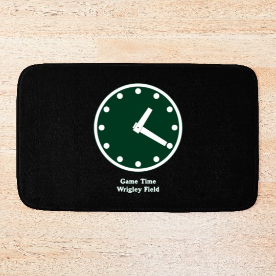 WRIGLEY FIELD SCOREBARD CLOCK IS CHICAGO CUBS GAME Bath Mats
