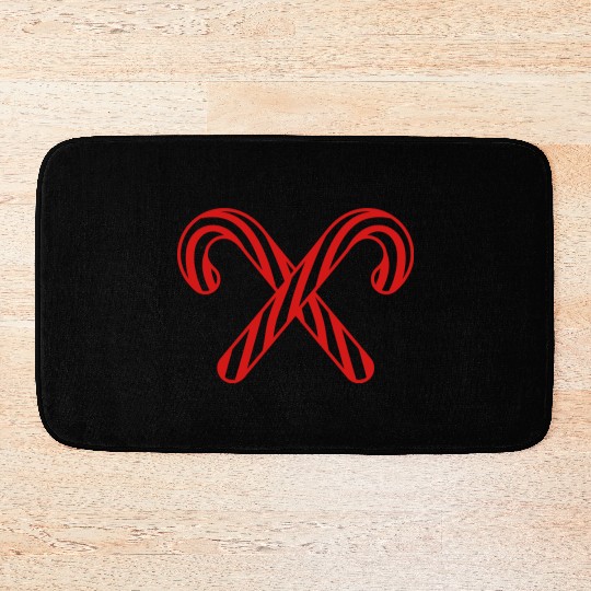 cross 2 candy cane x delicious candy sugar sweet h Bath Mats