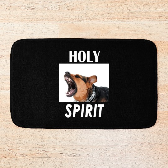 Holy Spirit dog barking Bath Mats