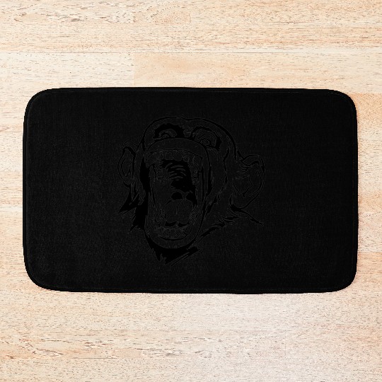 Angry monkey face Bath Mats