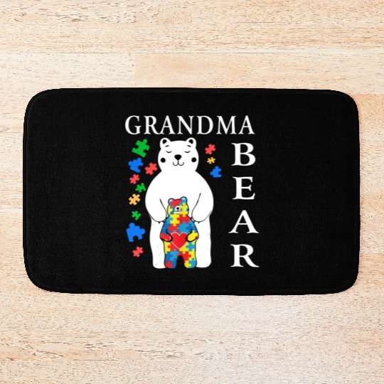 Grandma Bear Autism Awareness Bath Mats