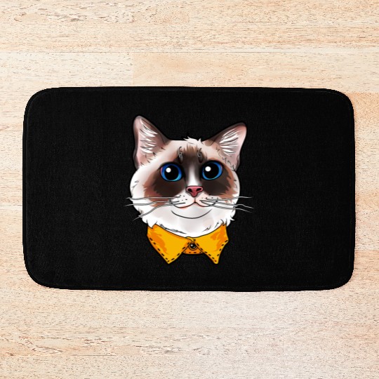 Ragdoll Cat Face Cats funny cute sweet Kitty gift Bath Mats