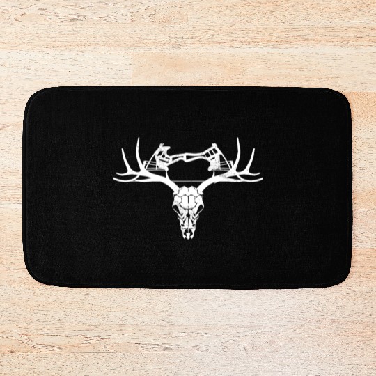 Bow Hunting Skull Hunter Deer Compound Arrow Gift Bath Mats